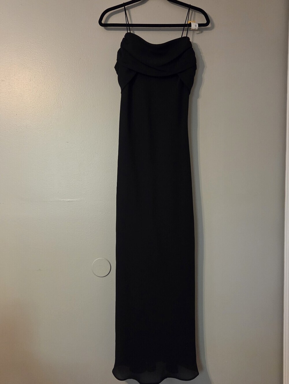 Vintage Betsy & Adam by Jaslene Black Prom Dress  Draped Neckline Formal Sz 12 - Picture 4 of 9